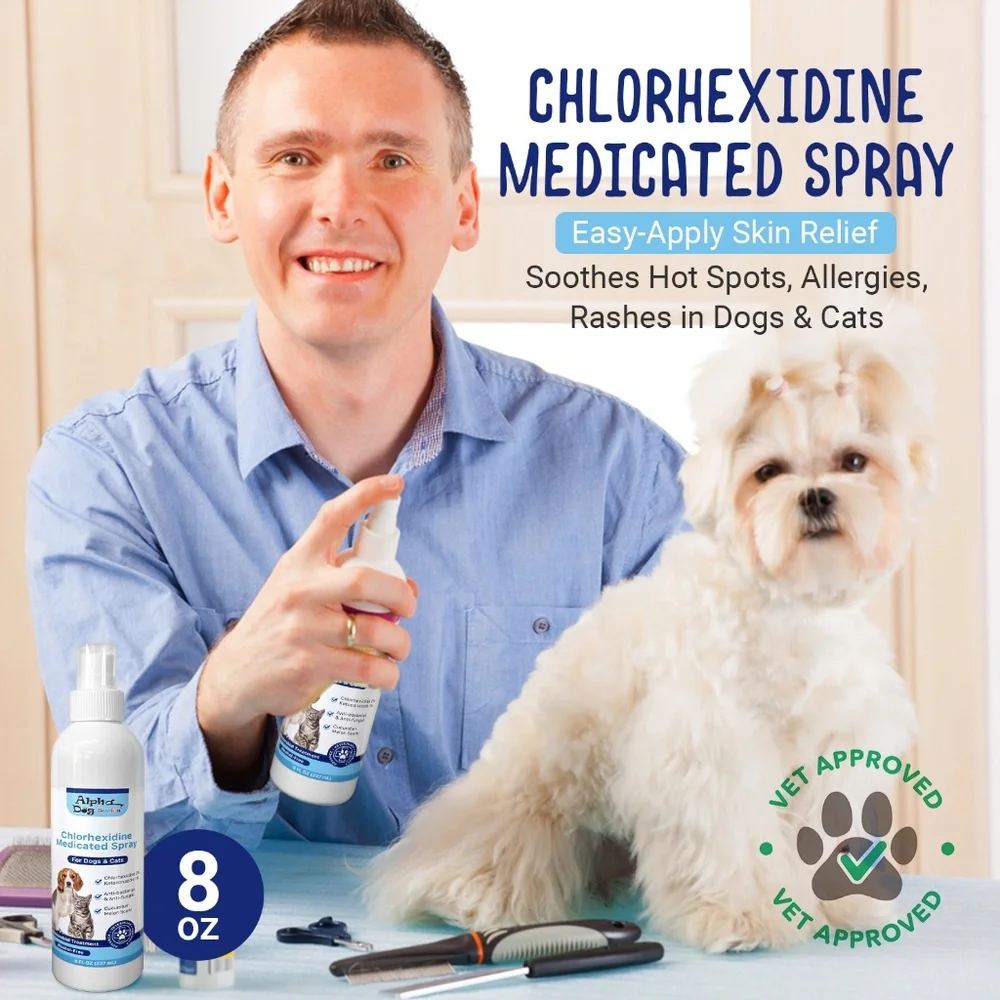 Alpha Dog Series Chlorhexidine Ketoconazole Anti Itch Hot Spot Relief Spray